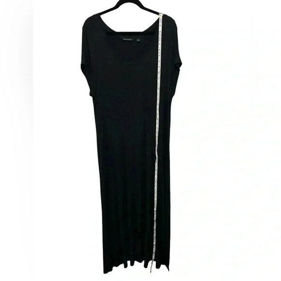 H by Halston Regular Hi-Low Hem Knit Maxi Dress Black Size Large Short Sleeve - Picture 6 of 9